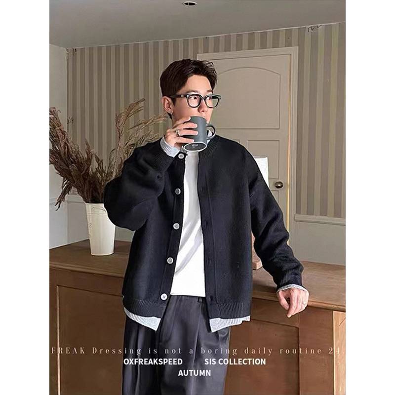 Men's Oversized Hooded Sweater – Cleanfit Knit Pullover For Relaxed Winter Style (Black/Grey, Plus Size S-2XL)_voghion.com