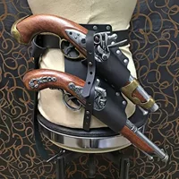 2023 желание Новое поступление мужской средневековый COSPLAY ручной работы ретро открытый двойной держатель для пистолета