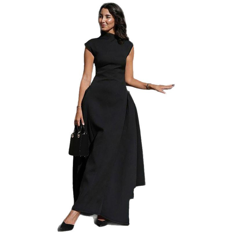 2024 otoño y invierno ropa de mujer europea y americana nueva moda transfronteriza temperamento vestido delgado sin mangas vestido largo A
