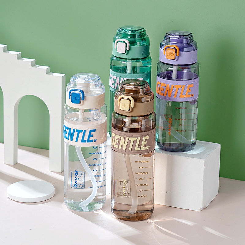 Yitong nueva taza de agua deportiva de gran capacidad taza de plástico de verano estudiantes de oficina adultos hervidor de agua portátil de paja