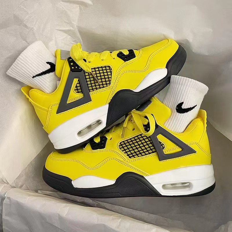 Zapatos de cojín de aire, zapatos de nicho de hombre, zapatos de moda de primavera, zapatos de baloncesto amarillos de suela gruesa