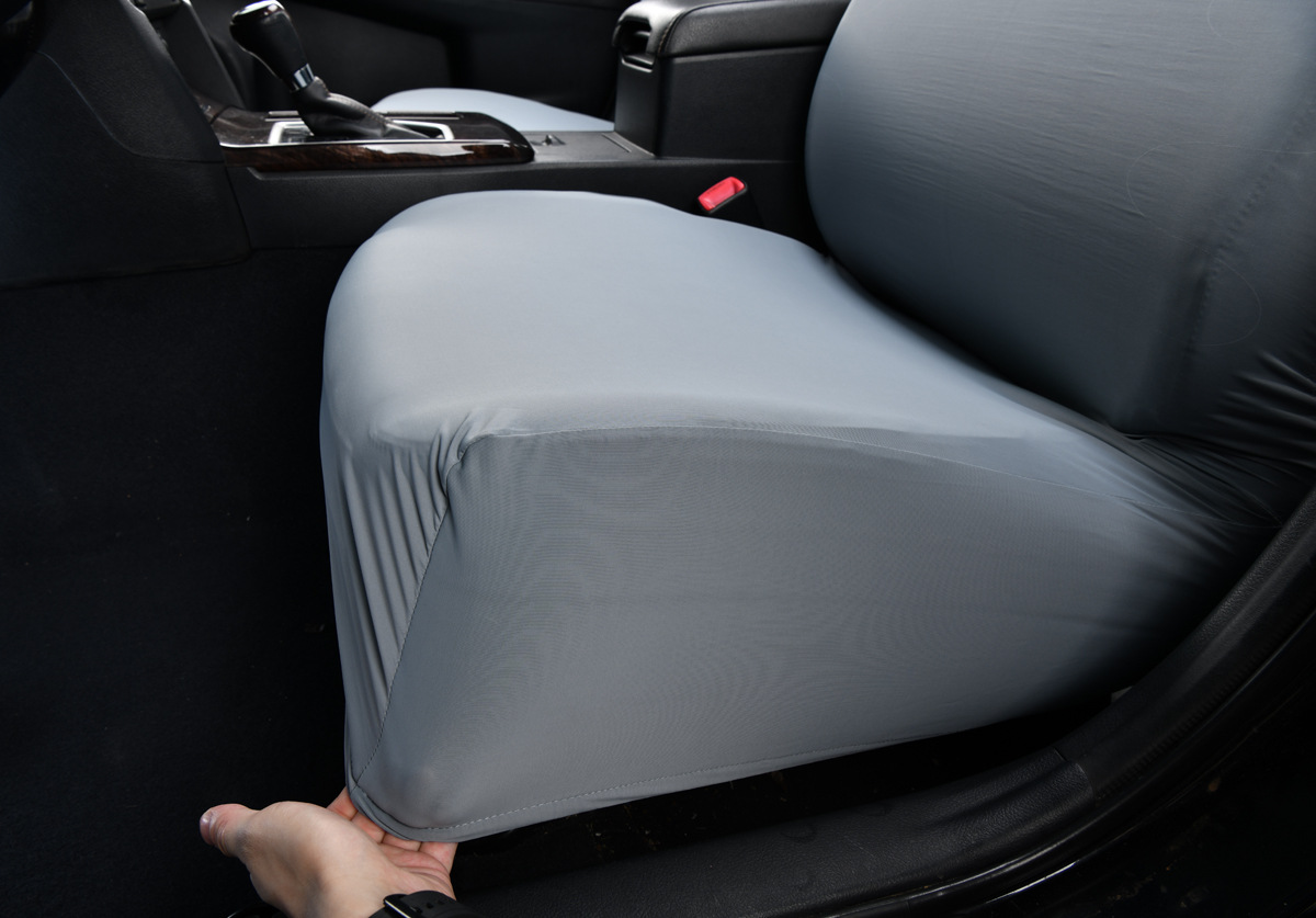 Ice Silk Elastic Non-Slip Car Seat Cover, Cooling B-Style Front Seat Single Universal Type Dustproof Car Seat Cover
