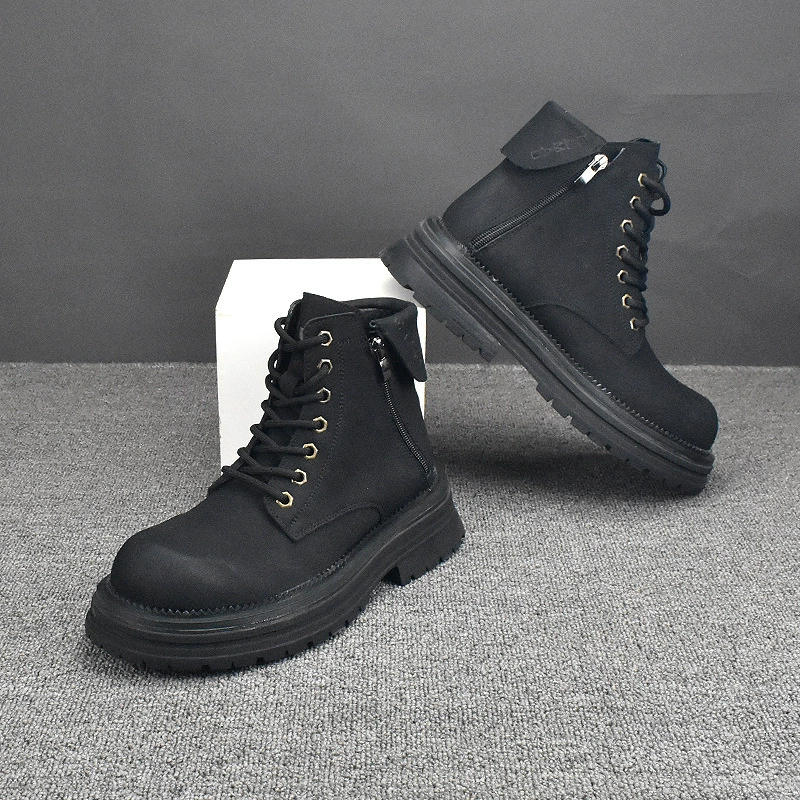 Осенне-зимняя британская дышащая обувь, новые модные Универсальные корейские мужские ботинки, короткие ботинки, ботинки Martin, ботинки челси