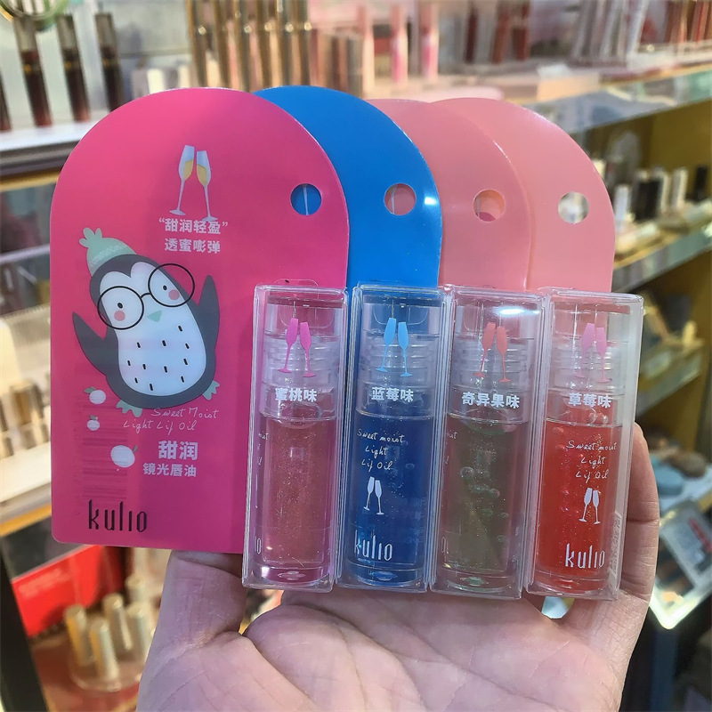 Bálsamo labial incoloro Lei Qi, hidratante, diseño de dibujos animados