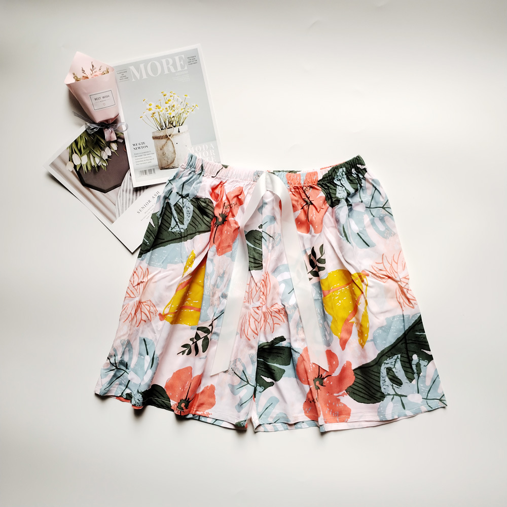 45 pantalones cortos de seda de algodón de verano delgados pijamas transpirables de algodón sintético ultra corto ropa de casa de gran tamaño de playa para mujeres