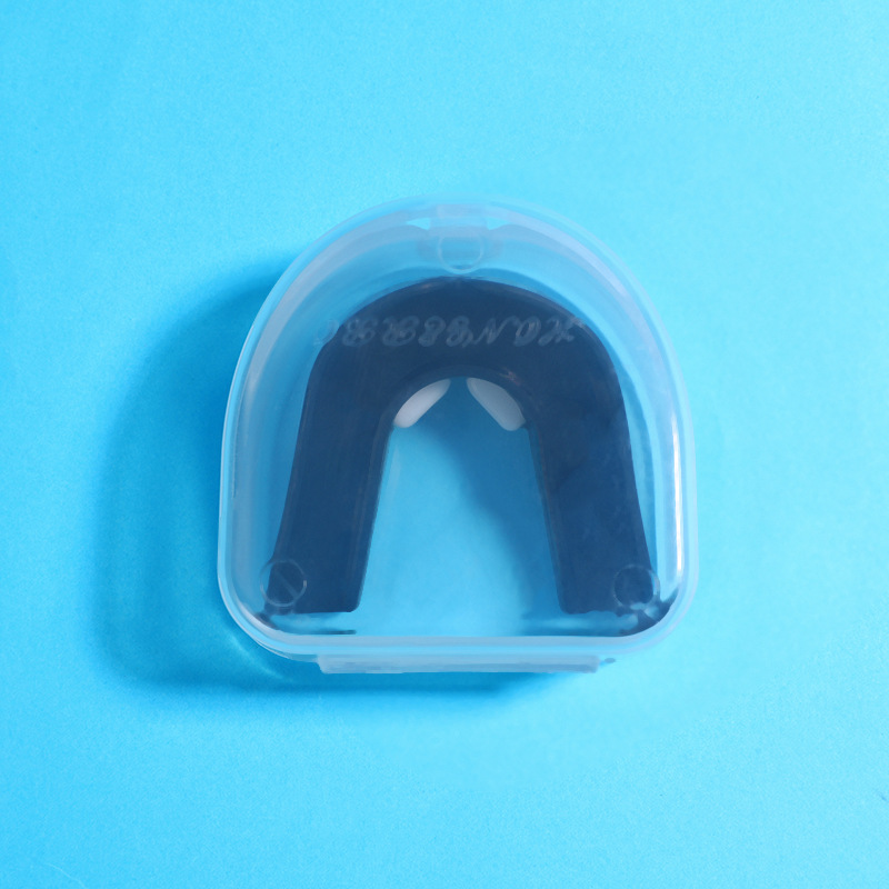 Protector de dientes masticable anti-molar de boxeo Protector de dientes de doble cara tirantes bola azul deportes protector de dientes suelto boxeo