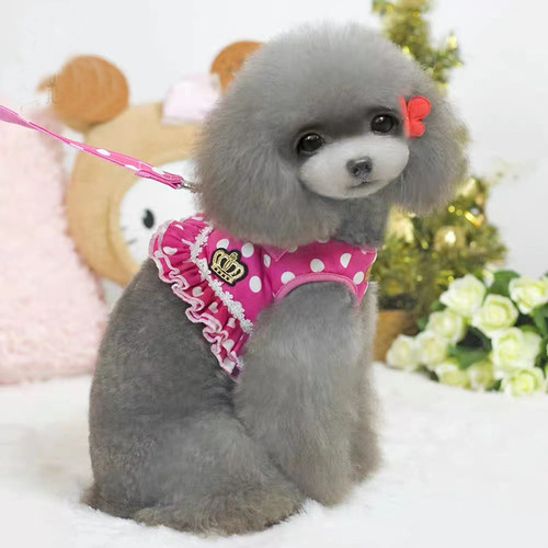 Vest-style cat cute chest-back pet leash small dog without strangling hands walking dog anti-biting dog clothes