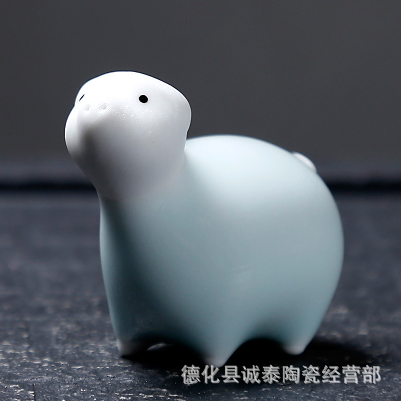 12生肖の陶磁器の置物のミニのかわいい開片は12年の相の動物の小さいお茶を養うことができます。