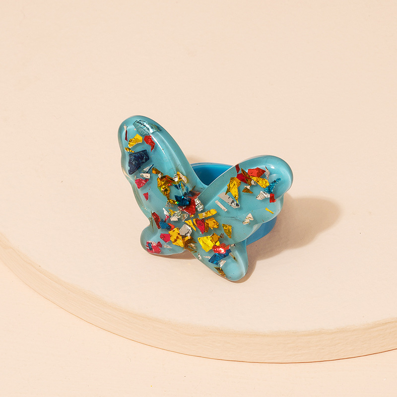 Fashion Butterfly Acrylic Resin Ring display picture 8