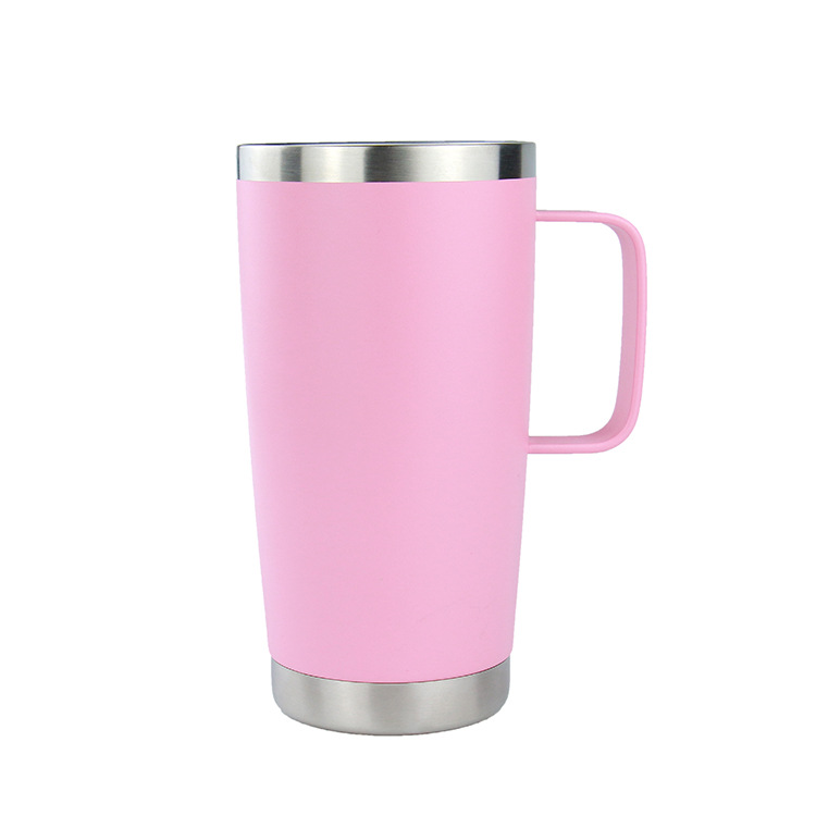 Transfronterizo doble vacío de acero inoxidable taza de agua aislante taza de café de oficina de negocios mango portátil taza de café image 5