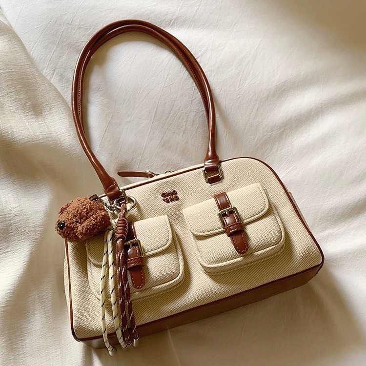 Nanfeng chio2nd retro bolso de almohada de arroz marrón bolso de mujer 2024 nuevo bolso de mano para viajar al trabajo en otoño