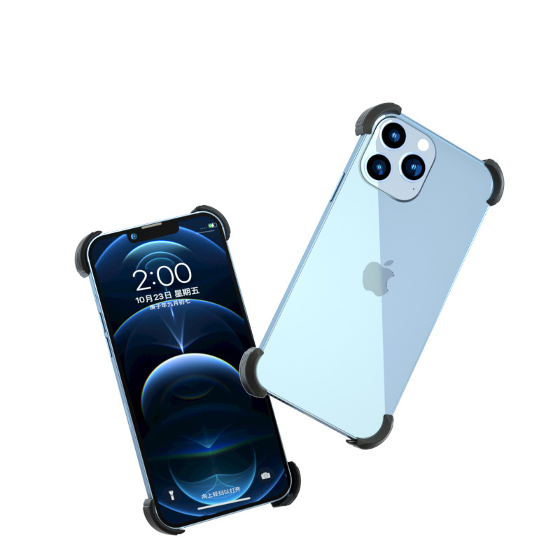 Aplicable a Apple 13 caso de teléfono 12 ProMax marco protector de ángulo mini silicona todo incluido lente protector de lucha libre