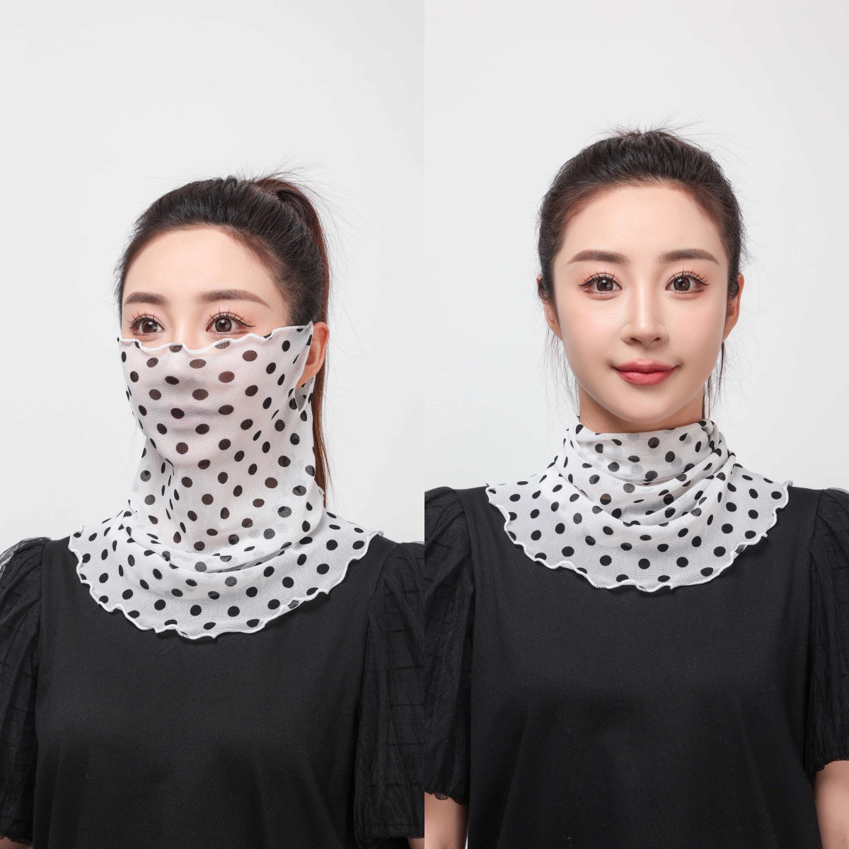 Summer Breathable Sun Protection Neck Scarf with Ear Loops, Printed Lightweight Women's Face Mask, Skin Care Sunshade Neck Scarf Wholesale