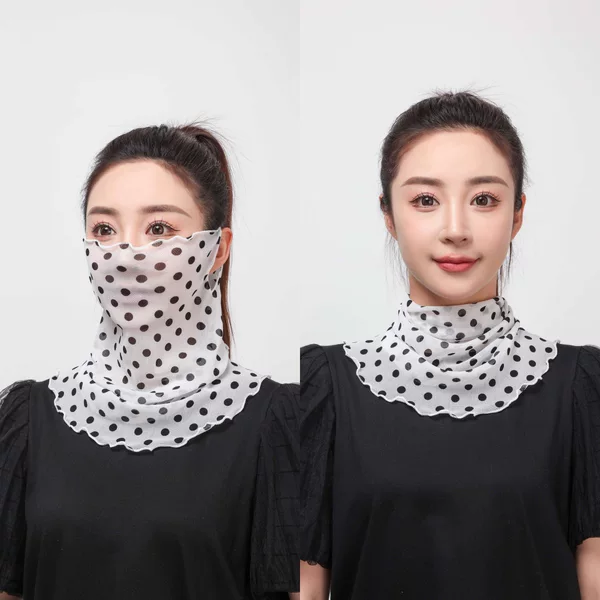 Summer Breathable Sun Protection Neck Scarf with Ear Loops, Printed Lightweight Women's Face Mask, Skin Care Sunshade Neck Scarf Wholesale