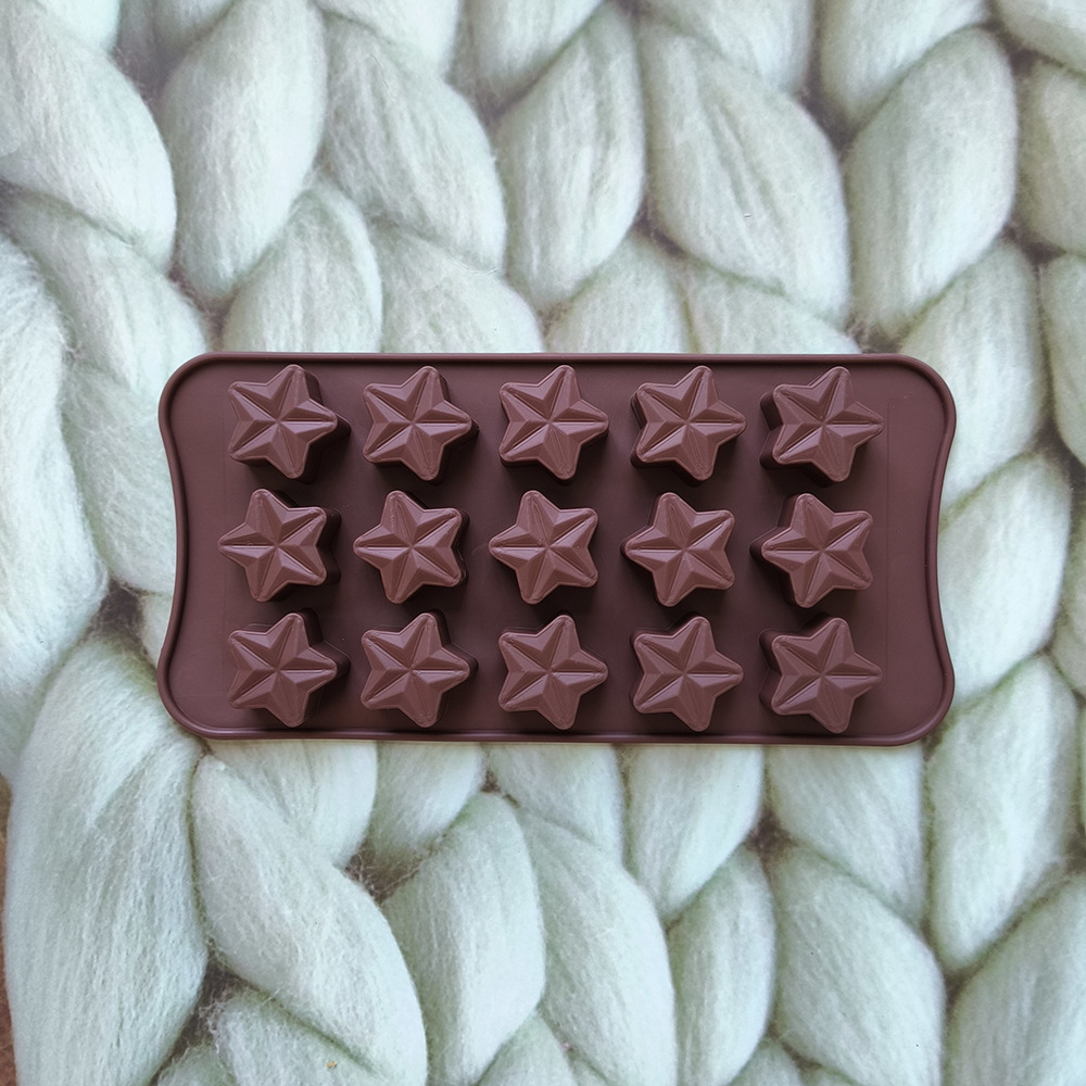 15 incluso estrella de chocolate de cinco puntas 531 molde de silicona molde de rejilla de hielo molde de pastel DIY galletas dulces pudín molde de horneado