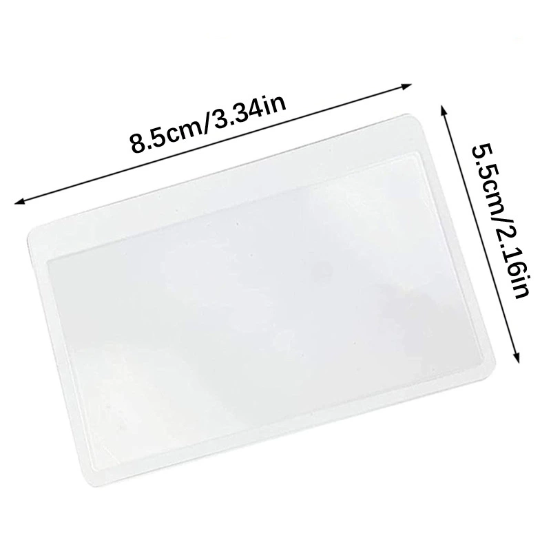Закладка из ПВХ, портативная визитная карточка, увеличительное стекло, ультратонкая карта, 3 раза для чтения для пожилых людей, чтение инструкций по применению лекарств 85*55 мм