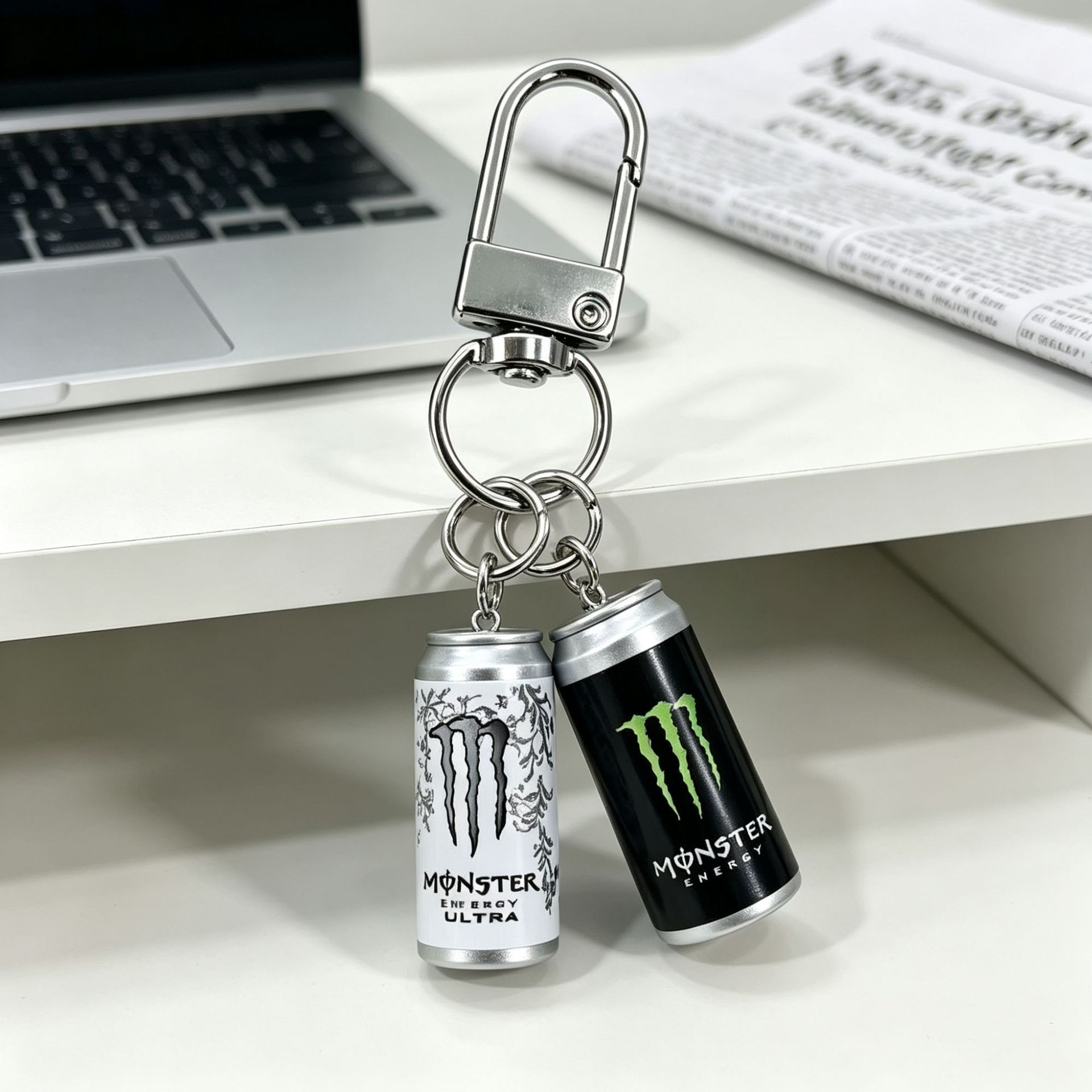 Dollhouse-themed claw keychain, small crossbody bag, soda and beverage miniature resin charm, cool mini keychain, crossbody accessory
