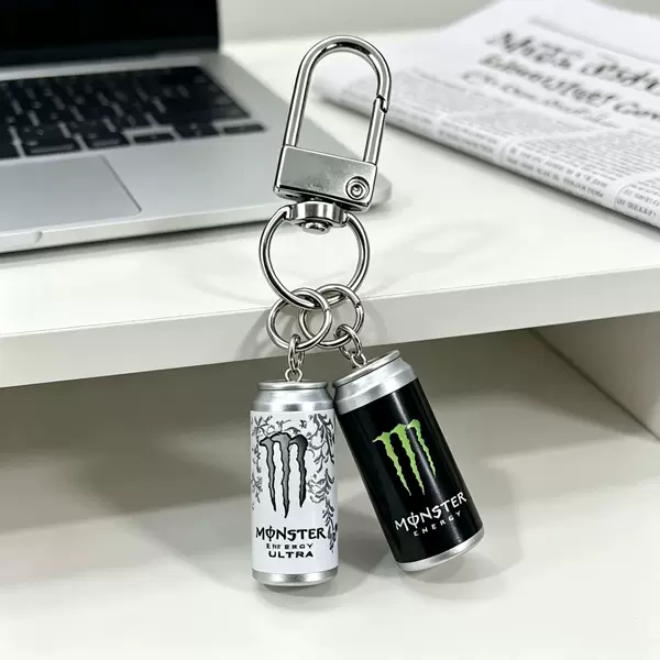 Dollhouse-themed claw keychain, small crossbody bag, soda and beverage miniature resin charm, cool mini keychain, crossbody accessory