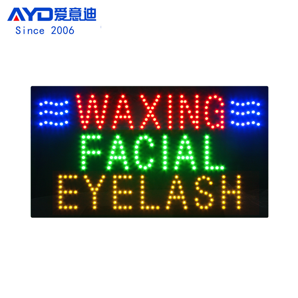出口货源厂家LED广告牌睫毛标识灯牌WAXING FACIAL EYELASH SIGN