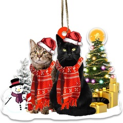 クリスマス国境を越えて人気のある20種類の猫シリーズクリスマス装飾品の平面装飾ストラップ
