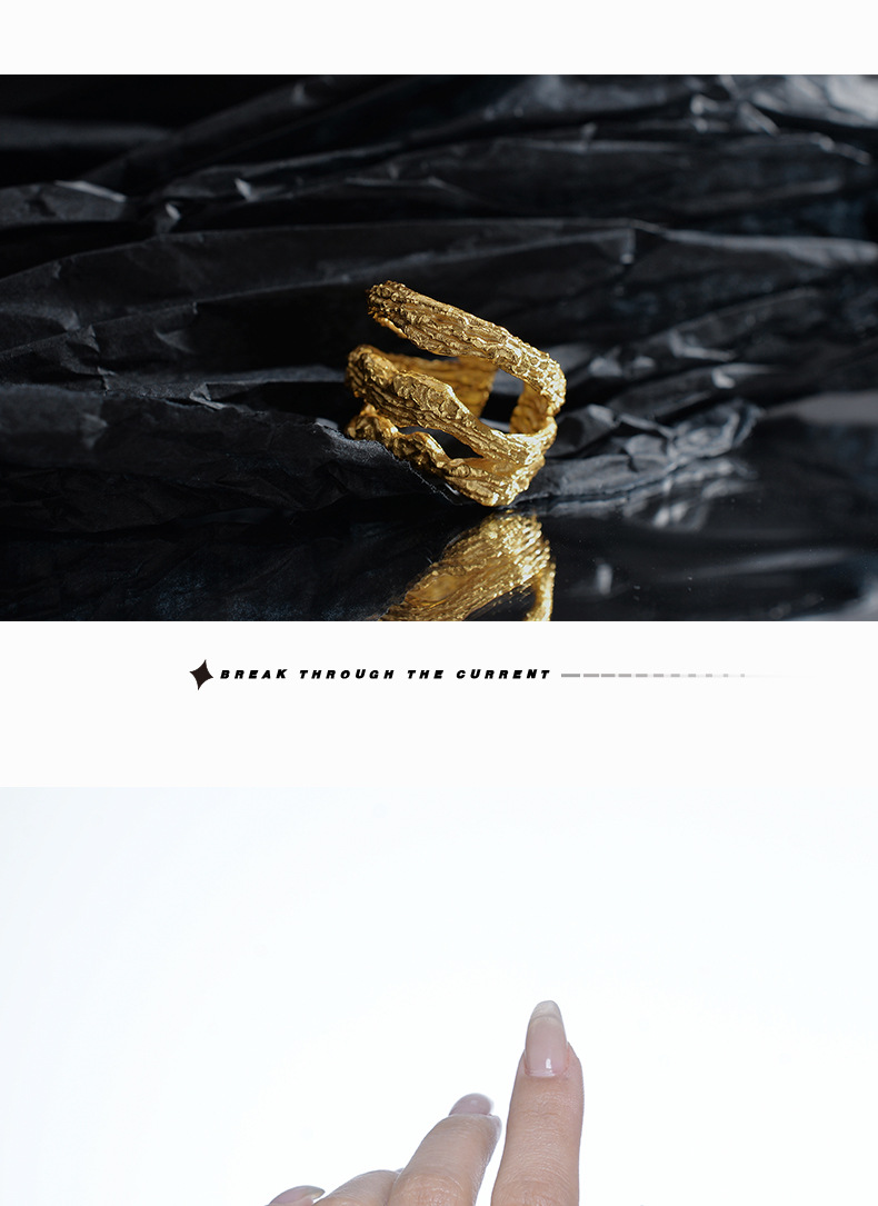 Fashion Solid Color Silver Hollow Out Open Ring 1 Piece