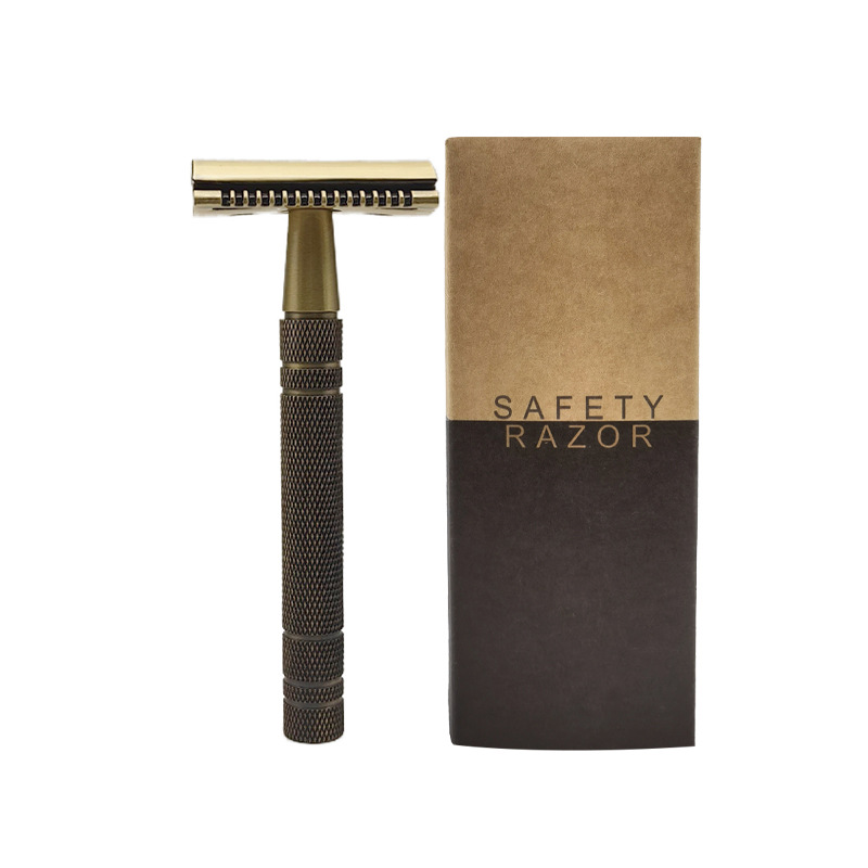 brass old-fashioned razor