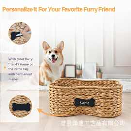 编织宠物狗玩具篮骨头形状储物箱个性化猫咪玩具收纳筐