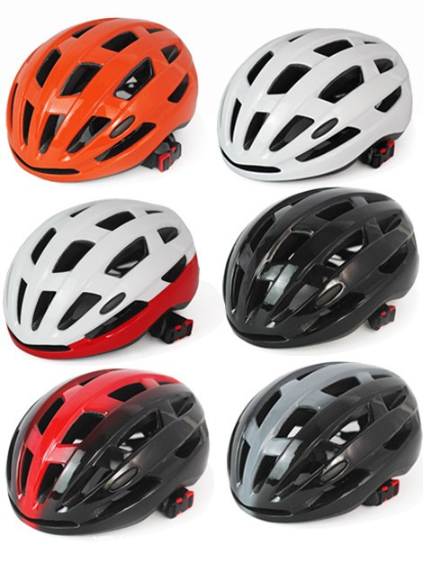 Casco de bicicleta con lámpara unisex casco de seguridad transpirable de carretera de montaña equipo de ciclismo casco de bicicleta ligero