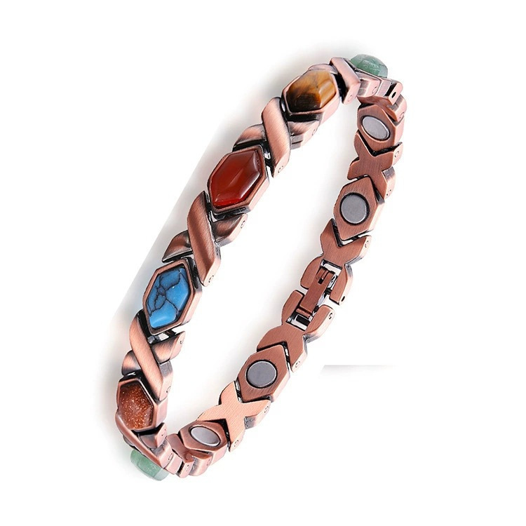 European and American Hot-Selling Natural Stone Magnetic Therapy Detachable Bracelet, Fashionable and Versatile, Unisex Retro Creative Bracelet