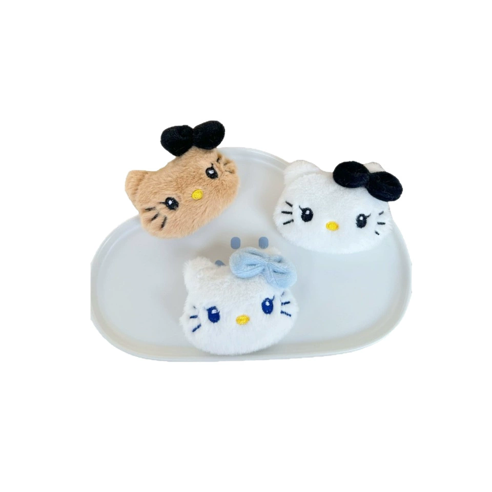 Плюшевая подвеска-брелок (Hello Kitty) миниатюрная мультяшная кукла, мягкая пушистая подвеска для сумки, размер 3.9×2.1×3.1 см