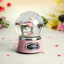 水晶球音乐盒定制 芭蕾舞女孩创意生日礼物水晶球音乐盒厂家