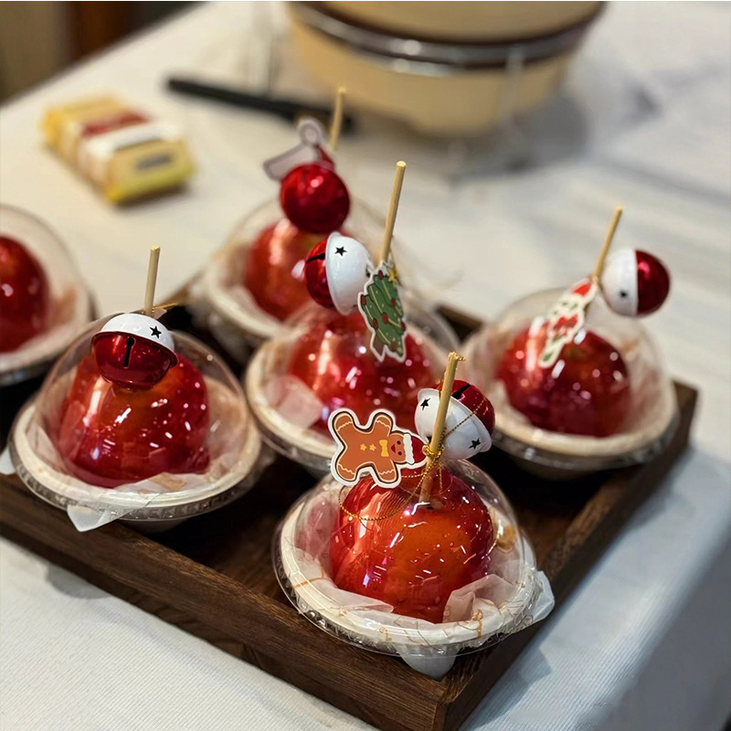 Christmas Candy Apple Bowl – Festive INS Style Pulp Dessert Fruit Takeout Container