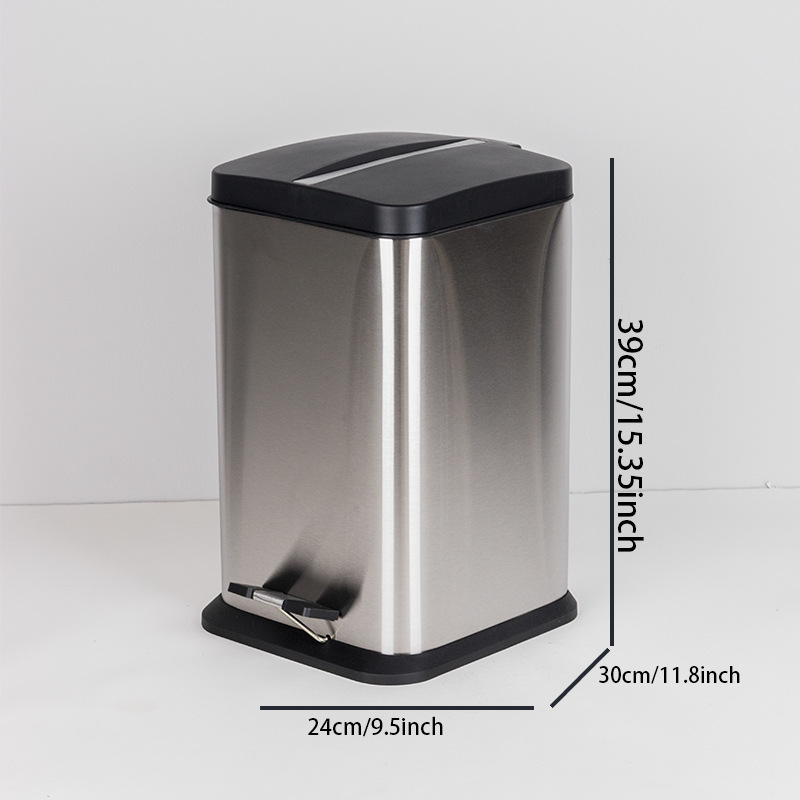 Papelera de pedal de acero inoxidable de estilo europeo para el hogar grande 12L sala de estar oficina hotel con tapa cubo de almacenamiento