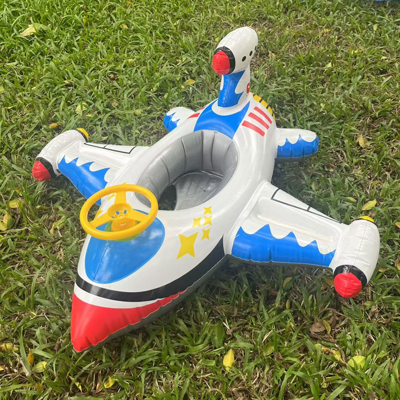 Flotador de piscina con forma de avión, juguete flotante, flotador montable, bote inflable, flotador de tanque, flotador infantil.