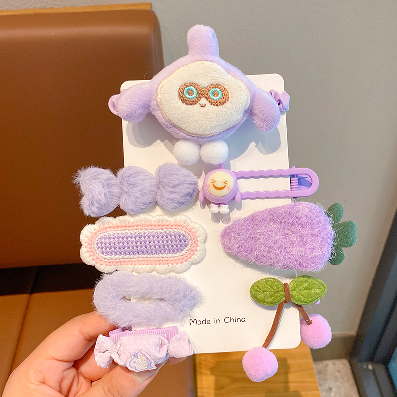 2023 nuevo huevo horquilla de dibujos animados linda chica de alto aspecto horquilla banda de goma tocado tela de Niña Accesorios para el cabello