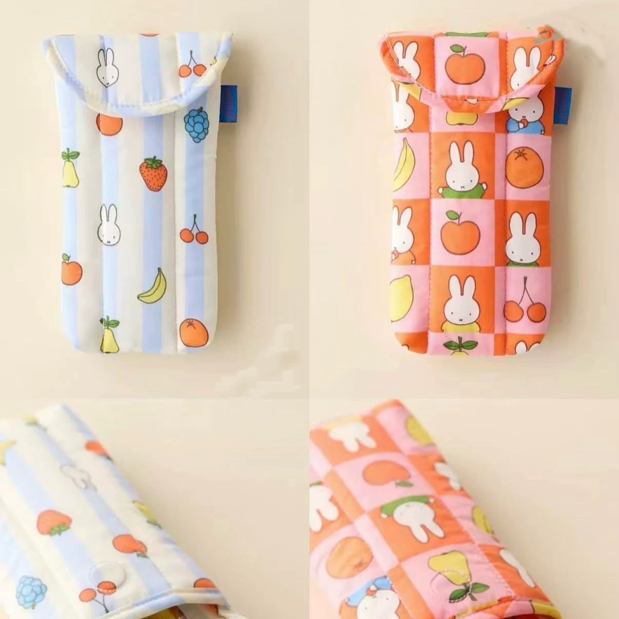 Japanese-Style Sanrio Miffy Cute Cartoon Print Tablet Bag, Niche Creative Women's Eyeglasses Padded Storage Pouch