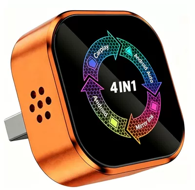 The new upgraded version of Simsiz CarPlay və Android Auto - orange-aluminum-alloy-round-hole-overseas-version-four-in-one