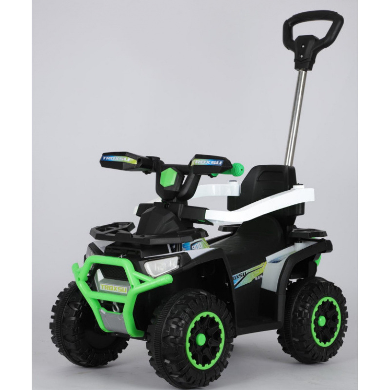 Cuatro ruedas de patineta transfronteriza para niños con música, carro de playa eléctrica, carro de cuatro ruedas de ciclista de carretera