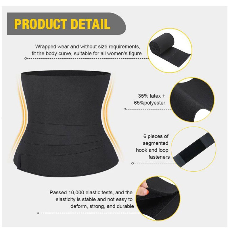 Autumn and winter cross-border abdominal belt multi-layer thick warm waist winding body shaping ladies shaping waist elastic belt wholesale