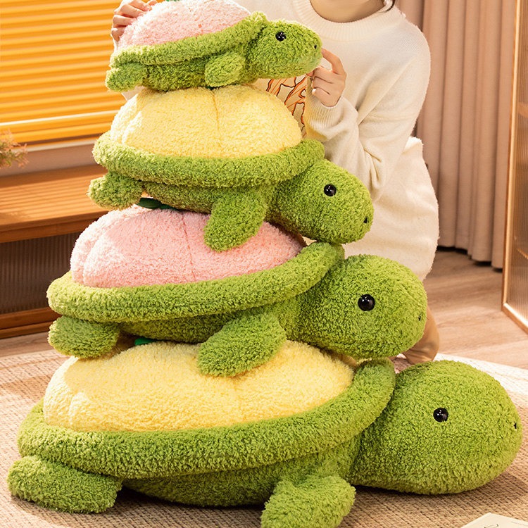 Piña tortuga muñeca verde piel tortuga muñeca tortuga almohada niña muñeca de trapo niños Linda pequeña tortuga de peluche de juguete