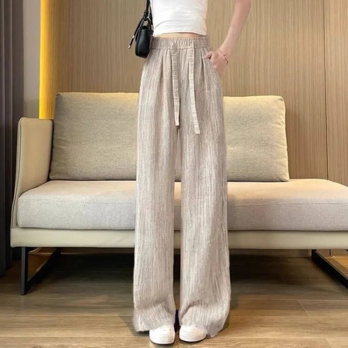Women's Summer 2025 High-Waisted Sheer Leggings with a Relaxed and Slouchy Vibe, Loose and Flowy with a Tidal Effect