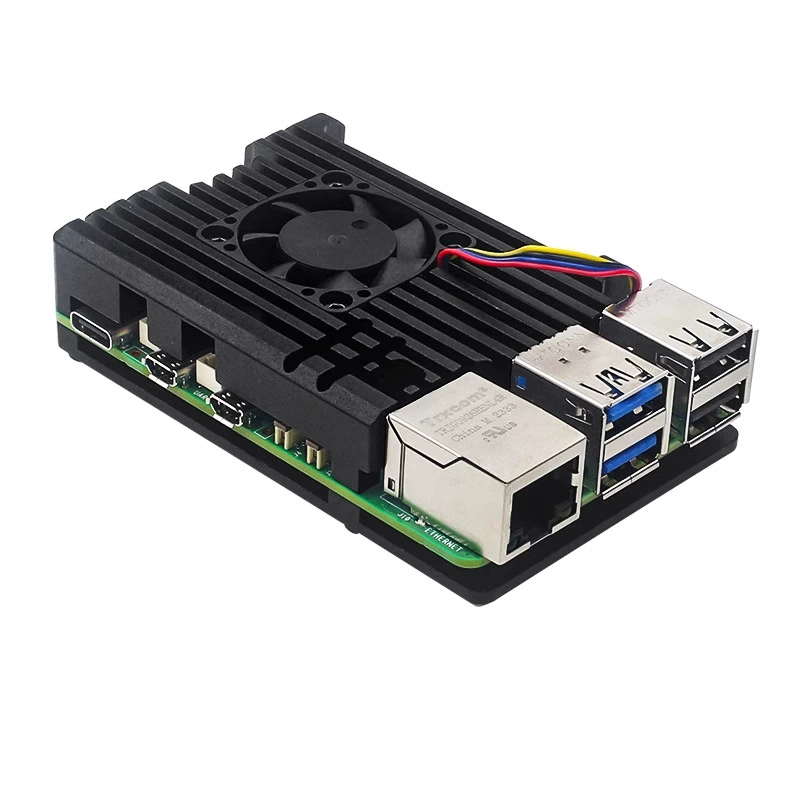 Корпус Raspberry Pi 5-й генерации из алюминиевого сплава, крепление, радиатор, вентилятор, защитная оболочка Raspberry Pi 5, пассивный радиатор