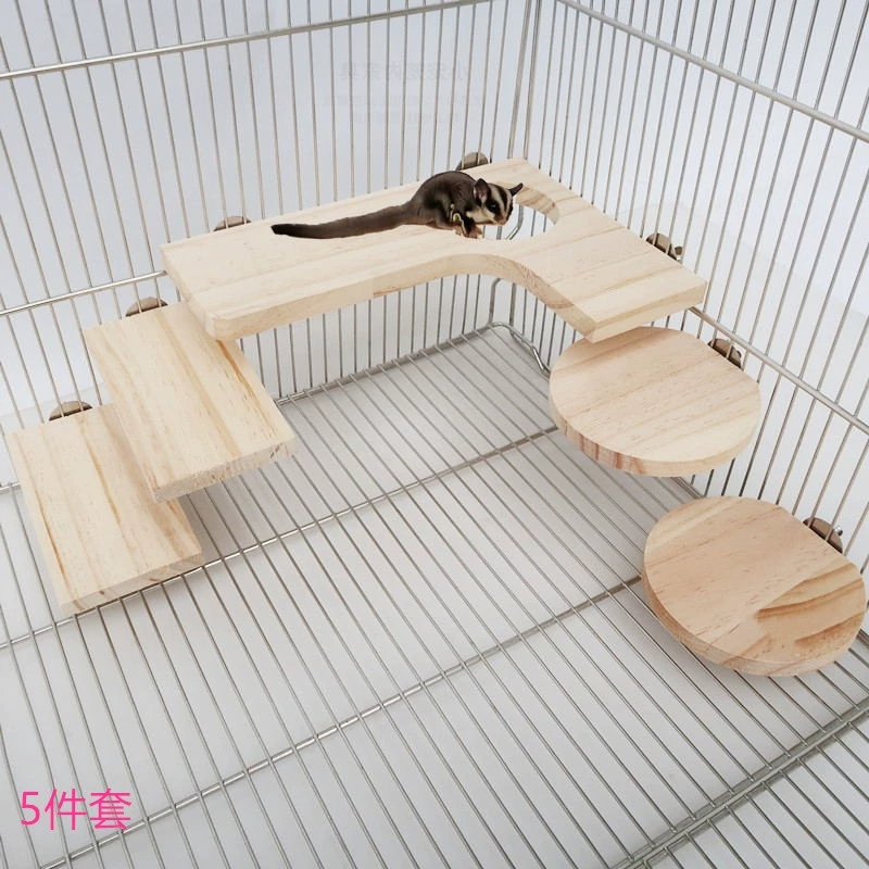 5 частей хомяка шиншиллы белка медовый мешок педали трамплин утолщенная сосновая древесина