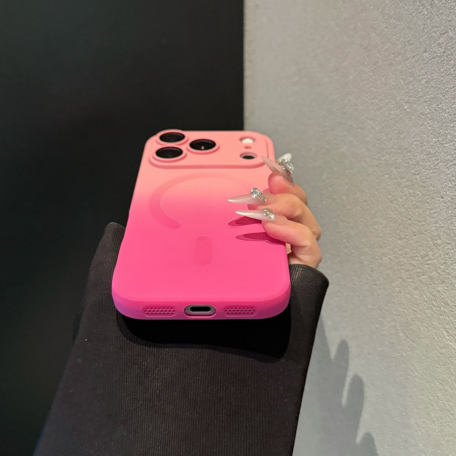 Luxury Gradient Magnetic Phone Case with Built-in Camera Lens Protector & Kickstand for iPhone 17 16 15 14 13 12 Pro Max, Soft Silicone Shockproof Cover