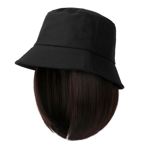 Removable wig cap for women fashion realistic bobo bob hair piece with hat wig factory wholesale