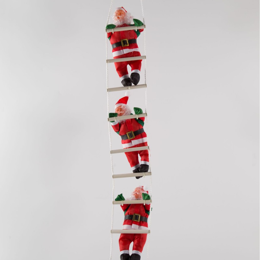 Comercio exterior Venta caliente 25m3 persona escalera Santa Claus decoraciones Santa Claus muñeca colgante fabricante