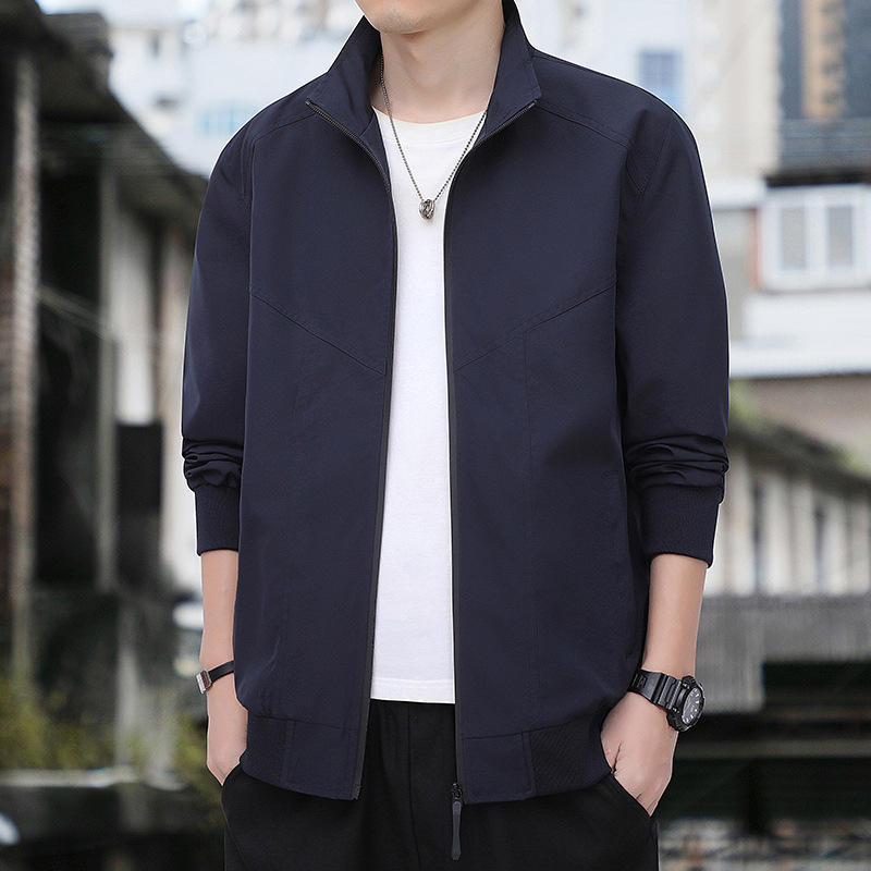 Chaqueta de otoño transfronteriza para hombres en otoño nuevo tipo delgado cuello vertical para vestir suelto y casual chaqueta de ropa de primavera y otoño image 1