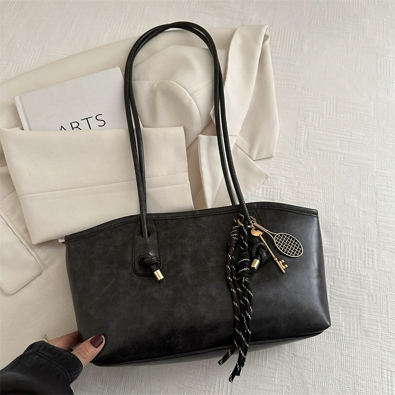 Shoulder Bag, Retro Capacious Demi-Season One-Shoulder Design, Pendant Variants