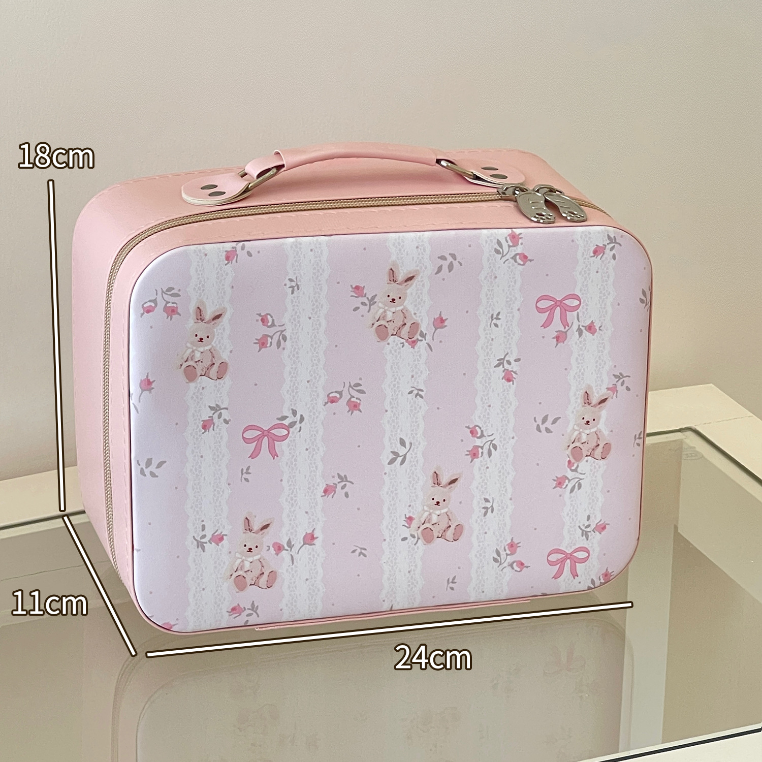 2025 nuevo espejo bolsas de maquillaje portátiles lindas maquillaje caja de gran capacidad portátil de alto valor facial almacenamiento de viaje impermeable