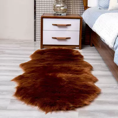 German Nordic Plush Carpet Car Carpet - light-brown-18060cm-round-at-both-ends